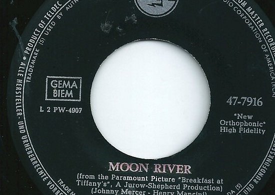 Ansicht der Single Moon River von 1961