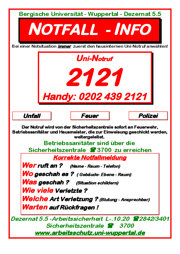 Hilfe im Notfall - PDF, 21 kb Übersichtsgrafik Notruf
