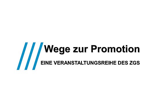 Eine Grafik zum Format "Wege zur Promotion" mit Logo