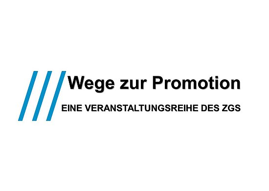 Eine Grafik zum Format "Wege zur Promotion" mit Logo