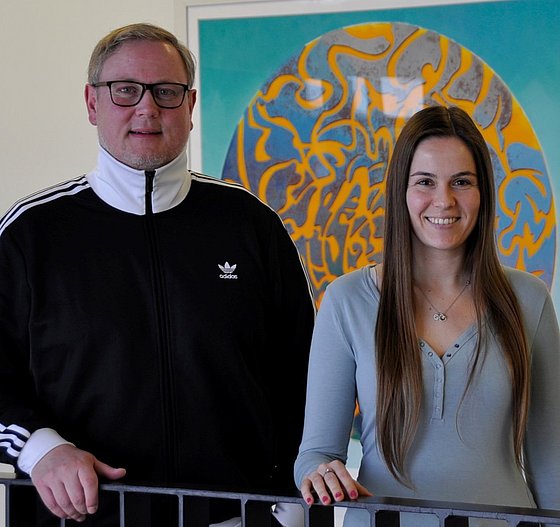 Dr. Tim Lukas und Jacqueline Oppers vom Fachgebiet Bevölkerungsschutz, Katastrophenhilfe und Objektsicherheit an der Bergischen Universität Wuppertal.